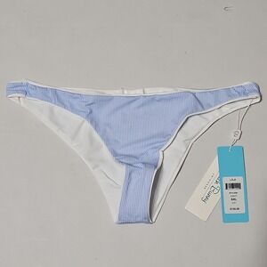 Beach Bunny Lola Size 2XL Blue White Stripe Skimpy Bikini Bottom Swim